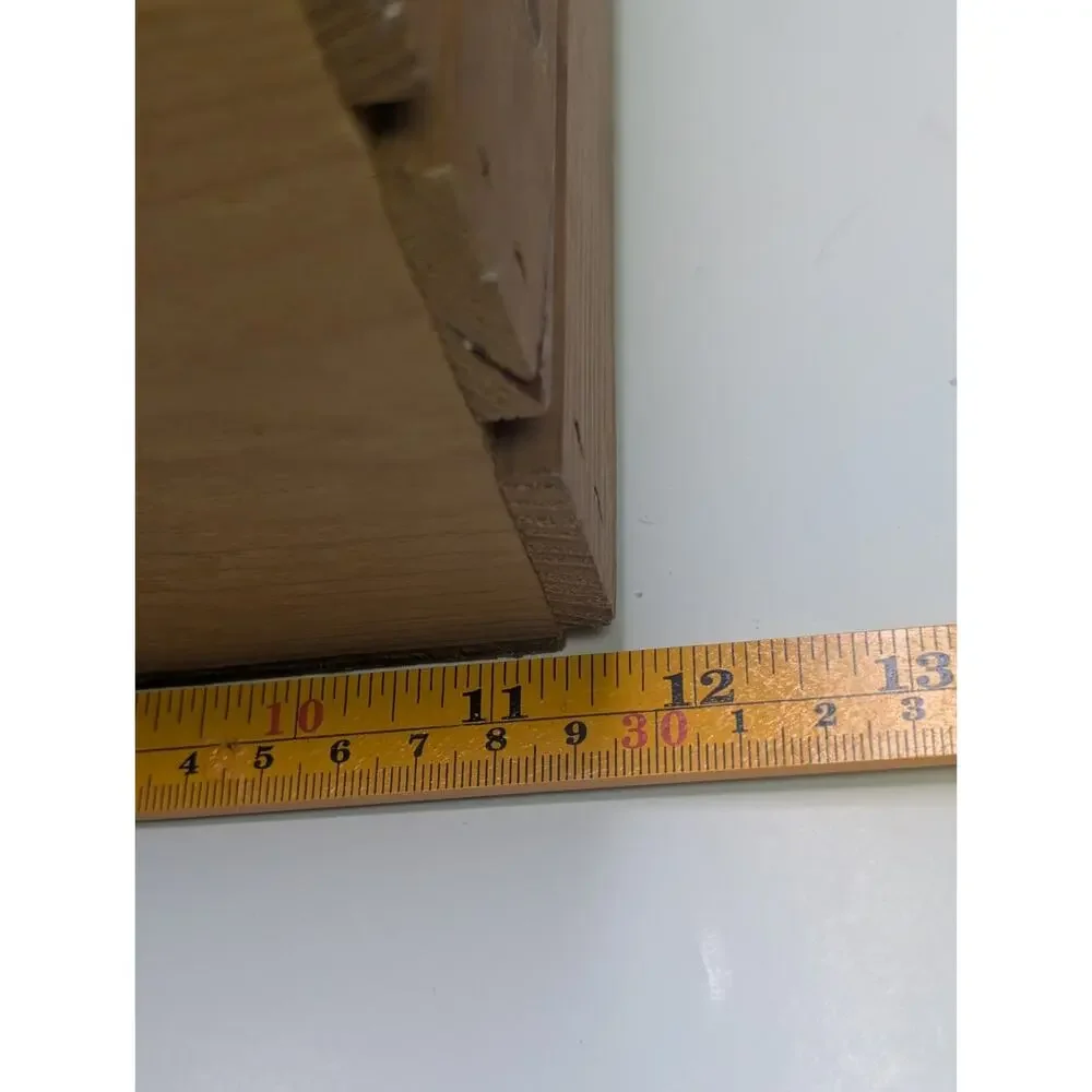Rustic Wooden Storage Crate Box Slatted Sides Cutout Handles 12